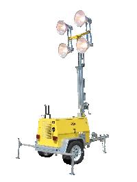 Electric Skid Mounted Lighting Tower, Color : Yellow