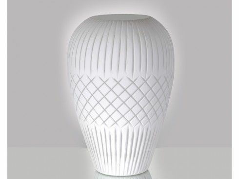 Milky White Glass Hammerd Vase