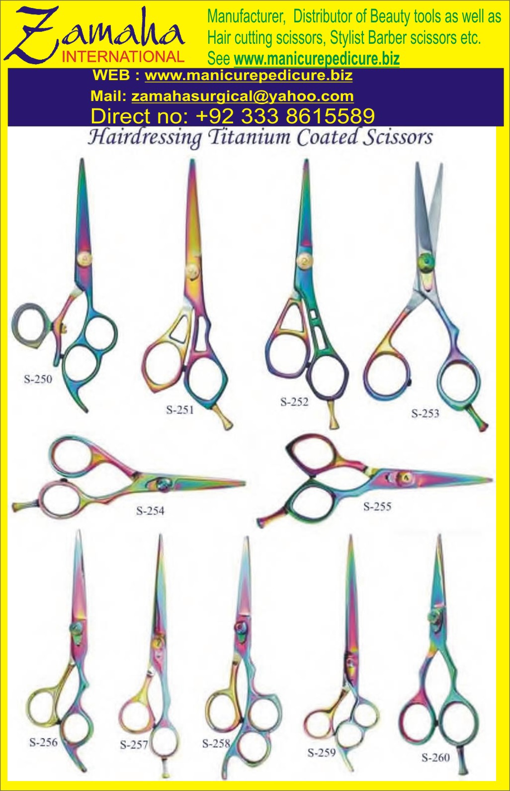 Color Scissors, Multi Color Scissors, Titanium Coated Scissors, Rainbow