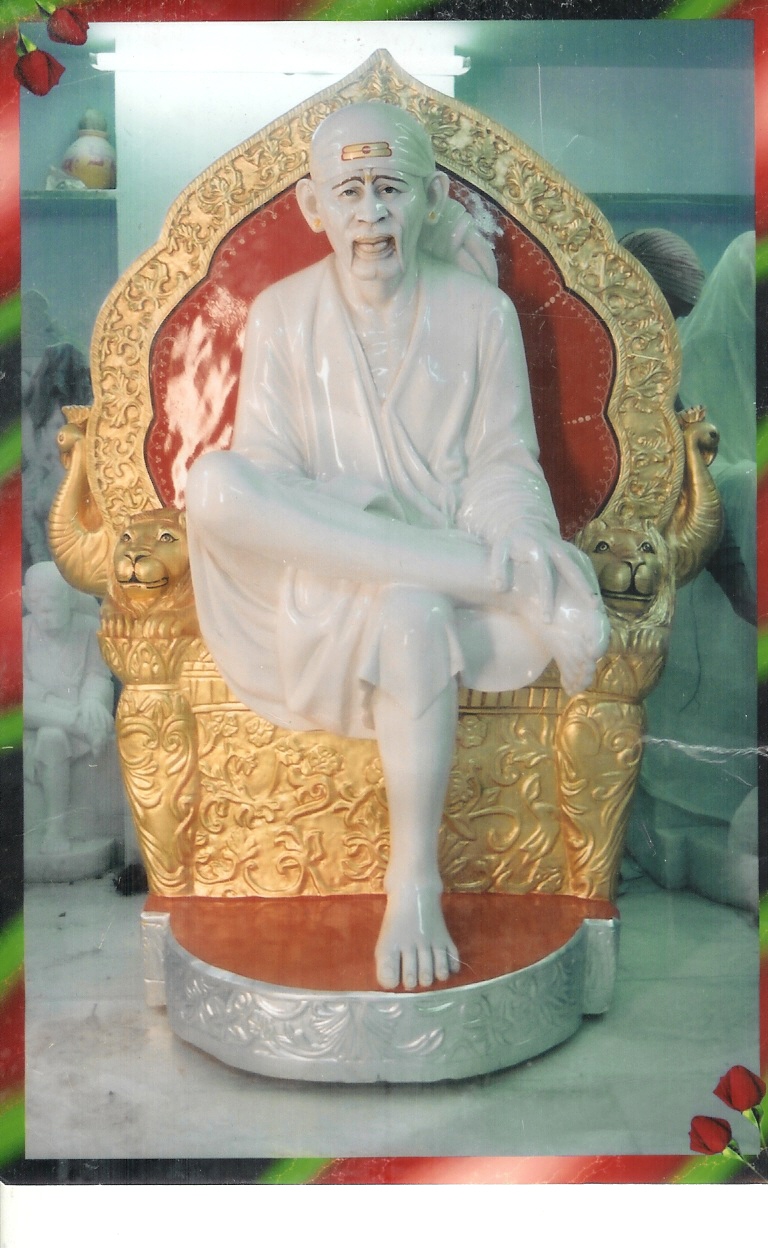 Marble Saibaba Moorti with Singhasan, Color : white