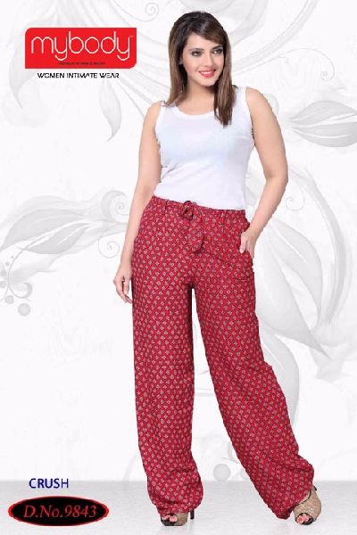 Printed Cotton Rayon Palazzo Pants for Women and Girls in Combo Pack of 3