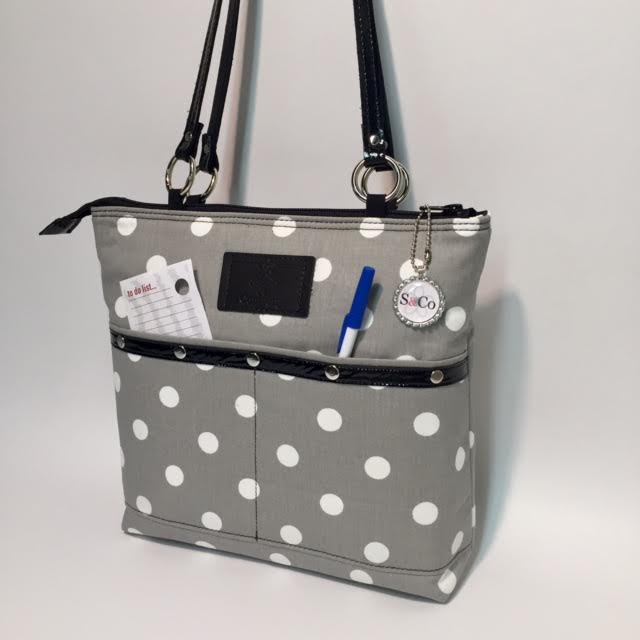 Gray Polka Dot Patent leather Box Bag