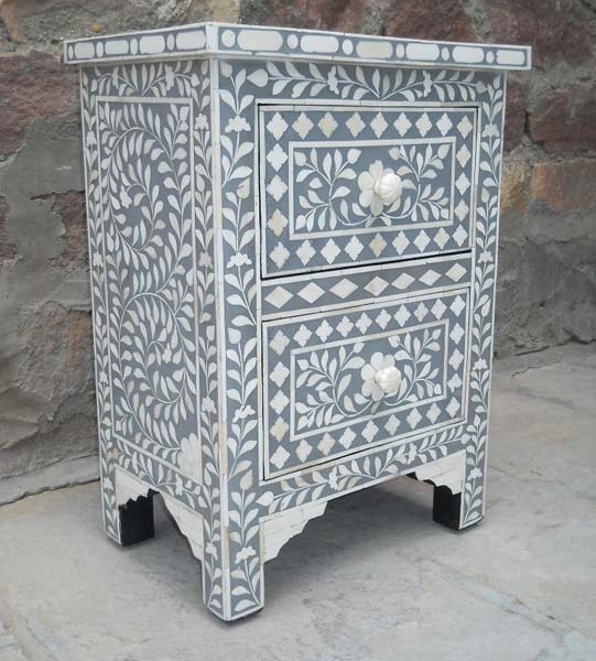 Bone Inlay Bedside Cabinet (NB-BIBC-103), Feature : Durable, Eco-Friendly, Fine Finished