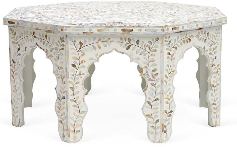 Painted Multiweight MOP Inlay Coffee Table, Feature : Durable, Eco-Friendly, Shiney, Stocked