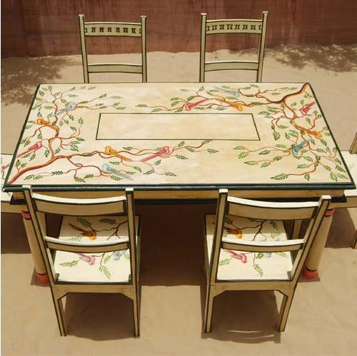 Painted Wooden Dinning Table Set