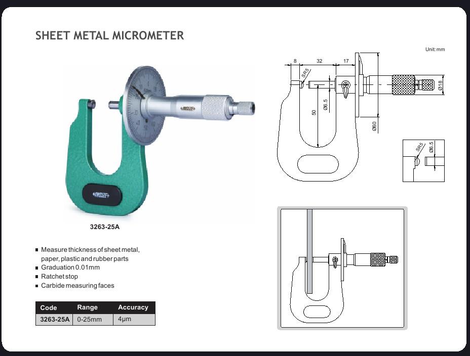 Insize Sheet Metal Micrometer