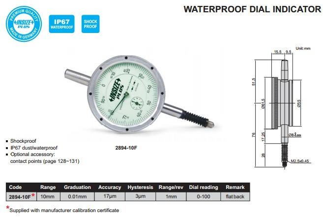 Insize Waterproof Dial Indicator