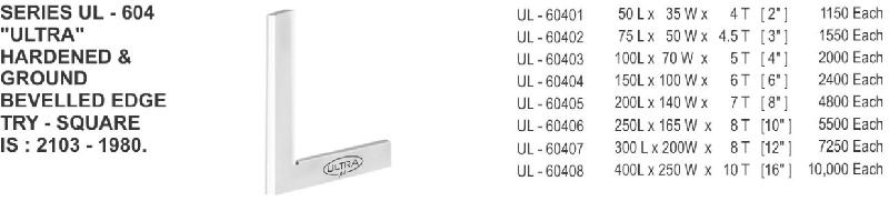 Ultra Hardened & Ground Flanged Beam Try Square