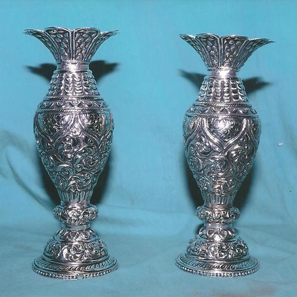 metal flower vase