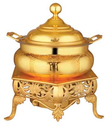 Brass & Steel Gold Plated Chafing Dish