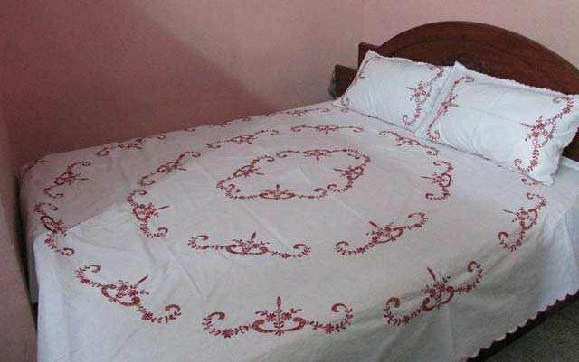 Hand Embroidery 3 Cut Work Bed Cover