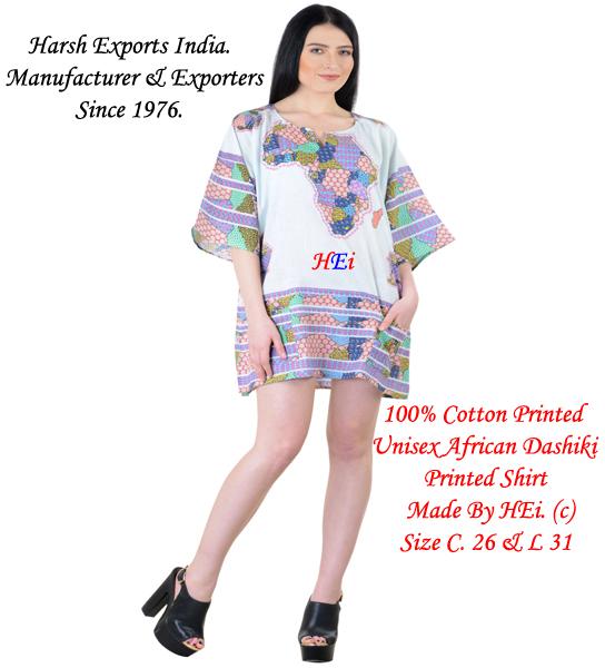 Half Sleeves 100% Cotton Dashiki Printed Unisex Blouse, Style : African ...