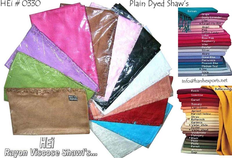 Rayon Viscose. Shawls, Size : 70 x 180 cm., Pattern : Plain Dyed