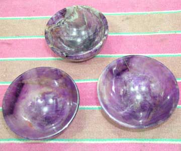 Polished Amethyst Bowls, Size : 30-40mm, 40-50mm