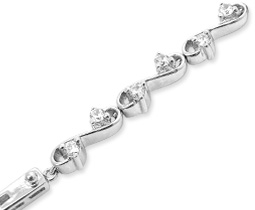 Cubic Zirconia Silver Bracelets - Br-1004