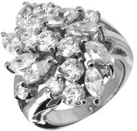 Cubic Zirconia Silver Rings - MRG-11