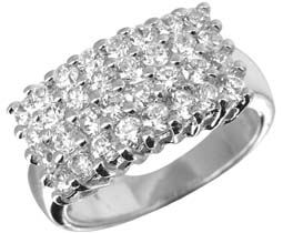Cubic Zirconia Silver Rings - MRG-14