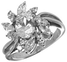 Cubic Zirconia Silver Rings - MRG-18
