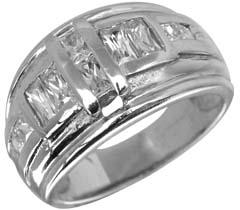 Cubic Zirconia Silver Rings - MRG-31