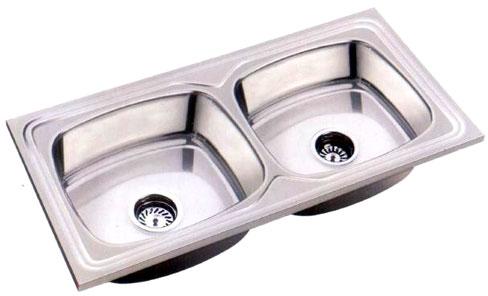 Stainless Steel Double Bowl Sinks, Color : Grey, Light Purple, Pure White