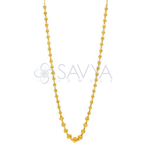 Polished Gold Ball Kanthi Chains, Purity : 18K