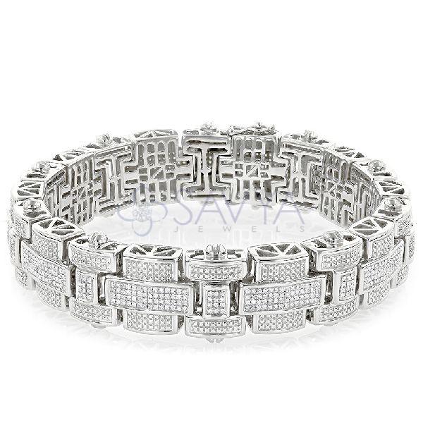 Polished Plain Mens Diamond Bracelets, Packaging Type : Kraft Paper Box