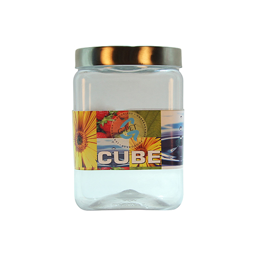 Cube jar steel cap 2000ml