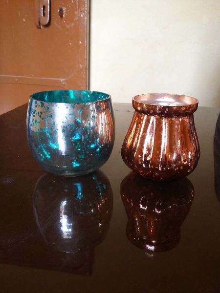 Round Glass Candle Holders, for Dust Resistance, Shiny, Pattern : Printed