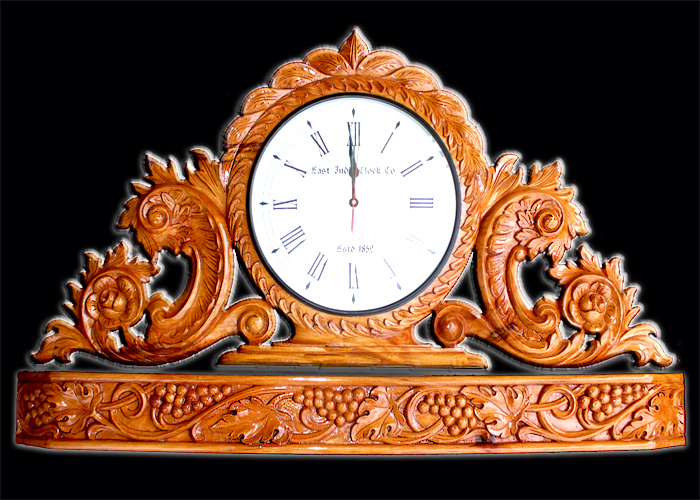 Hand carved wall clock