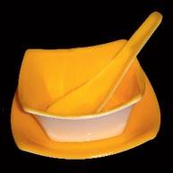 Plain Square Soup Bowl Set, Color : Yellow