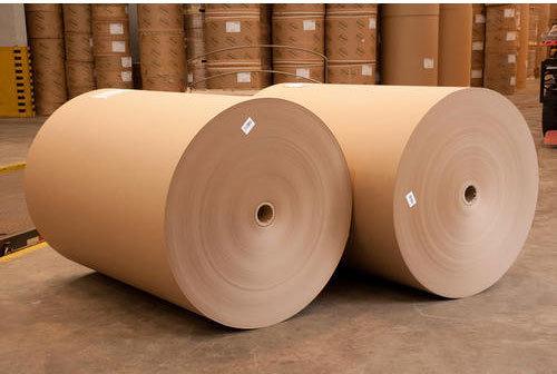 Virgin Top Kraft Liner Paper Rolls, for Packaging, Pattern : Plain