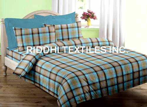 Check Cotton Bed Cover