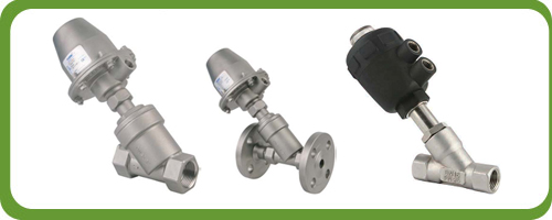 Pneumatic Angle Type Piston Valves, for Water, Air, Steam, Gas, Natural Gas, Chemical Fluids, Food