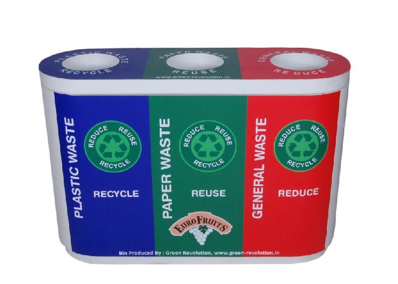 Waste Segregation Bin Trio Steel By KC Green Revolution Private Limited ID