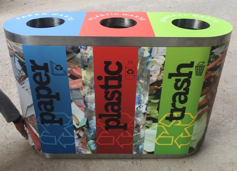 Waste Segregation Bin Trio Steel by KC Green Revolution Private Limited