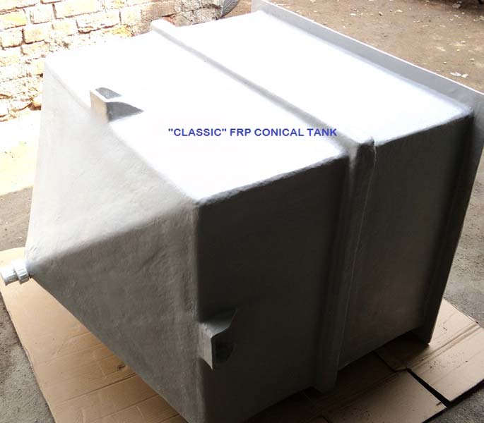 Classic Grey FRP Conical Tank, for Storage Use, Shape : Vertical