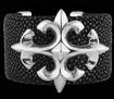 Large stingray gothic cross cuff bracelet
