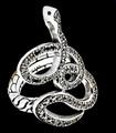 Snake Black Diamond Ring