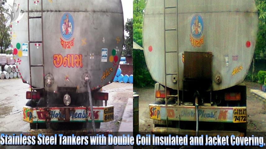 Stainless Steel Tankers with Double Coil Insulated, Jacket Covering