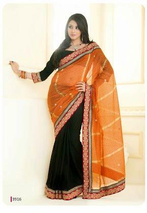 Beautiful Look Indian Designer Bollywood Style Attractive Party Wear Embroidered Saree