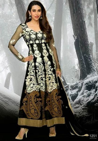 Black Designer Ethnic Look Long Anarkali Suit