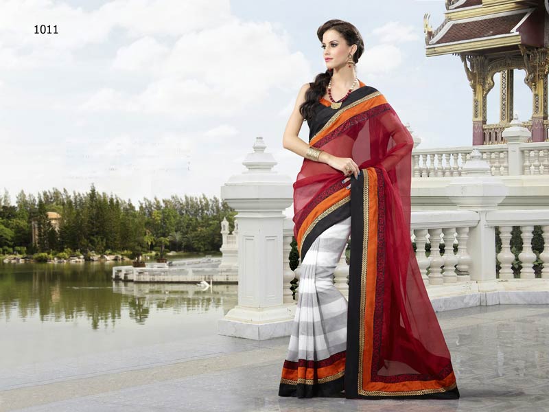 Fashionable Simply Majestic Attractive Embroidered Designer Saree
