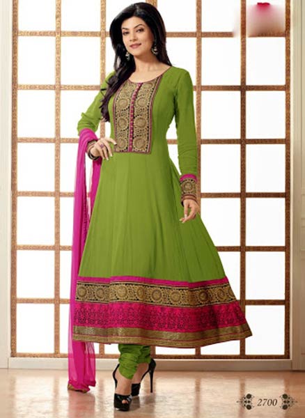 Scarab Green Designer Churidar Kameez, Size : Customized Size 38 to 42