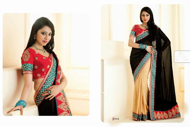 Traditional Look Attractive Embroidered Designer Party Wear Saree