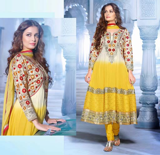 Yellow Colour Designer Party Wear Anarkali Salwar Kameez