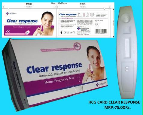 HCG URINE PREGNANCY CARD CLEAR RESPONSE