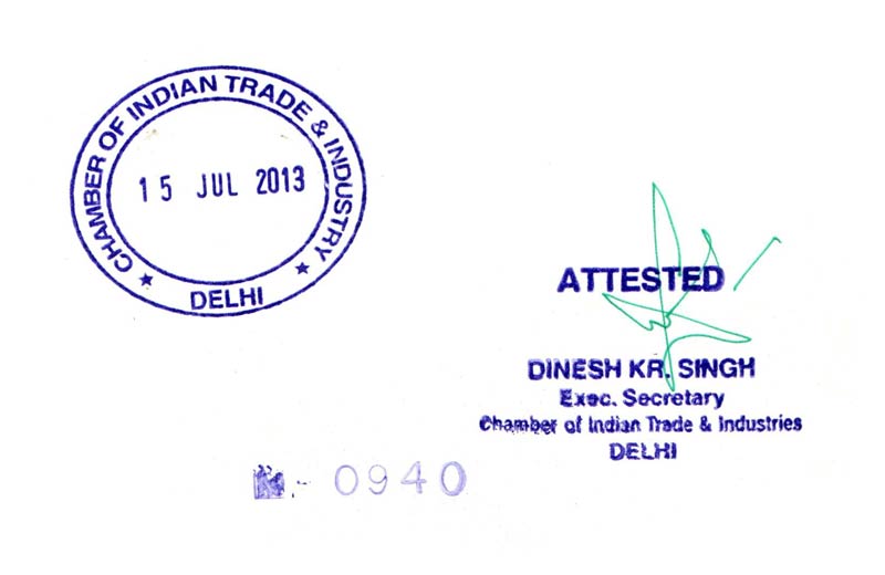 Chamber of Indian Trade and Industries Attestation Services in India