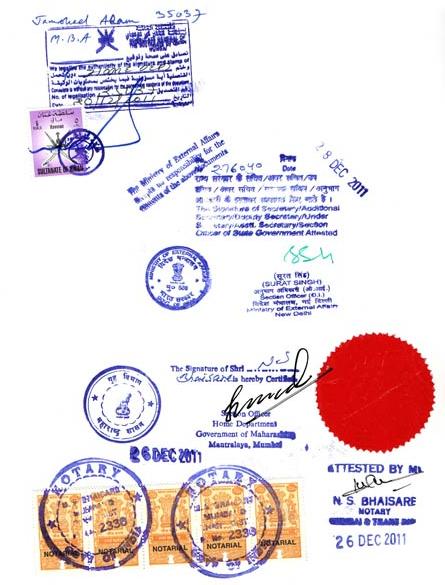 Oman Embassy Attestation Services in India