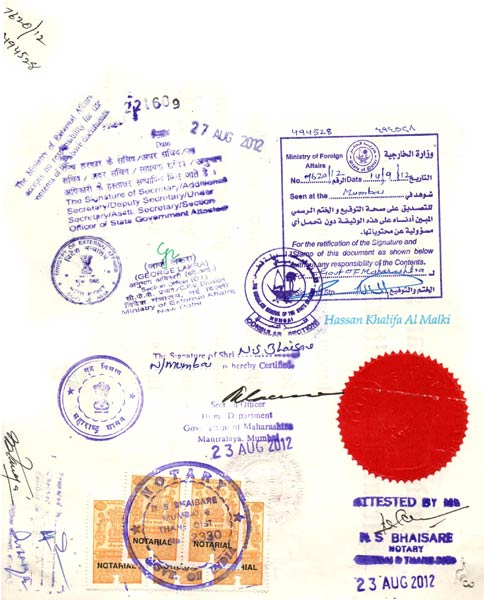 Qatar Embassy Attestation Services in India