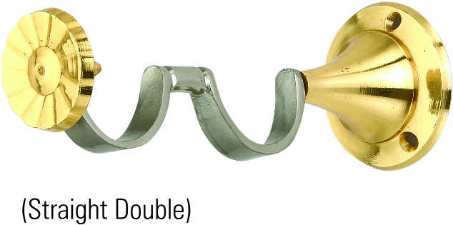 Brass Centre Support Straight Double Brackets